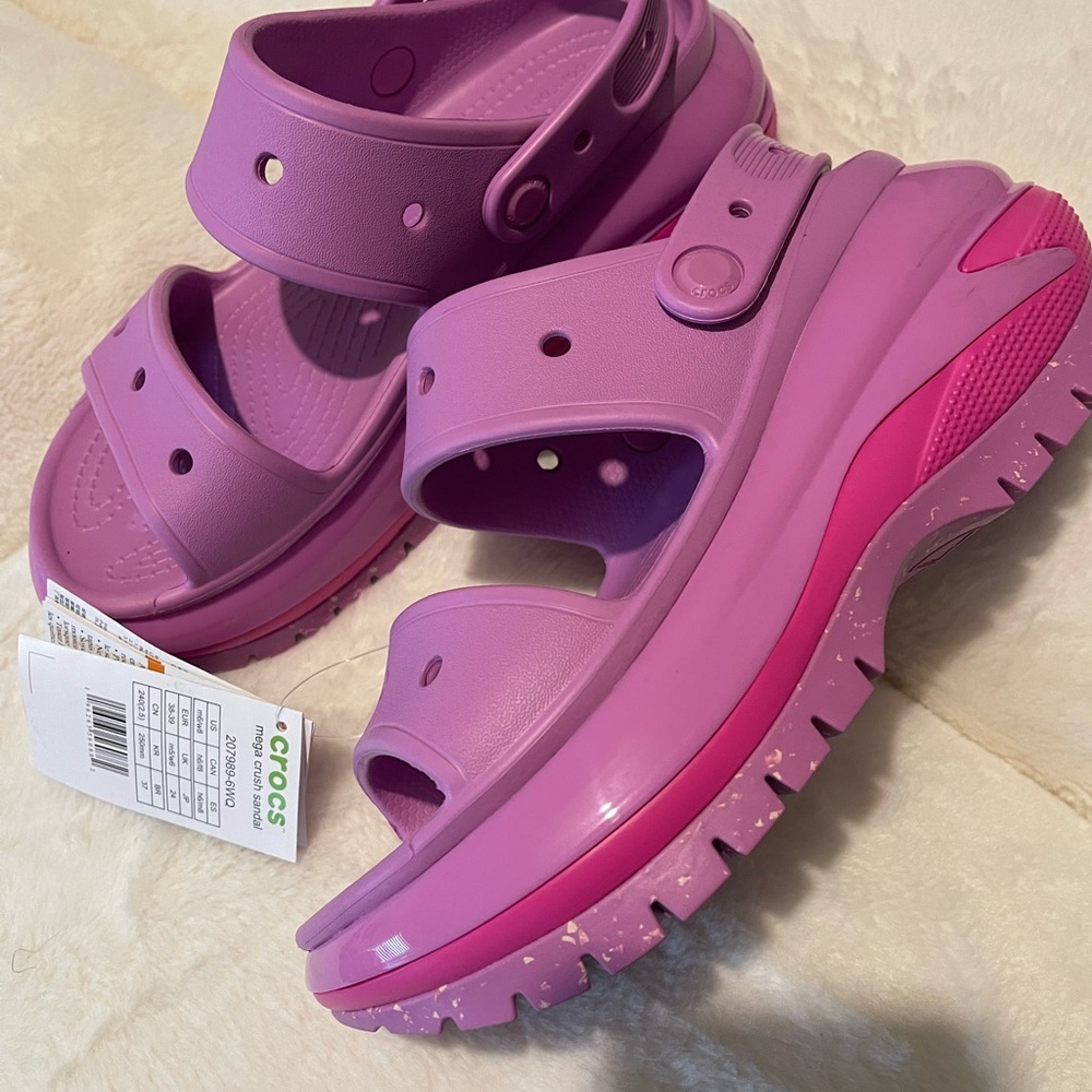 CROCS Women's Pink Platform Mules